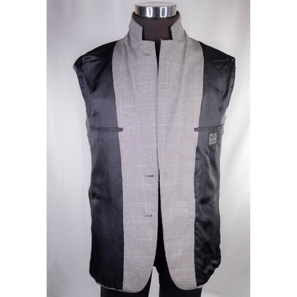 Jos A Bank Blazer Sz 40R/S Houndstooth Sports Coat Suit Jacket Wool/Silk 2Button - Picture 9 of 13